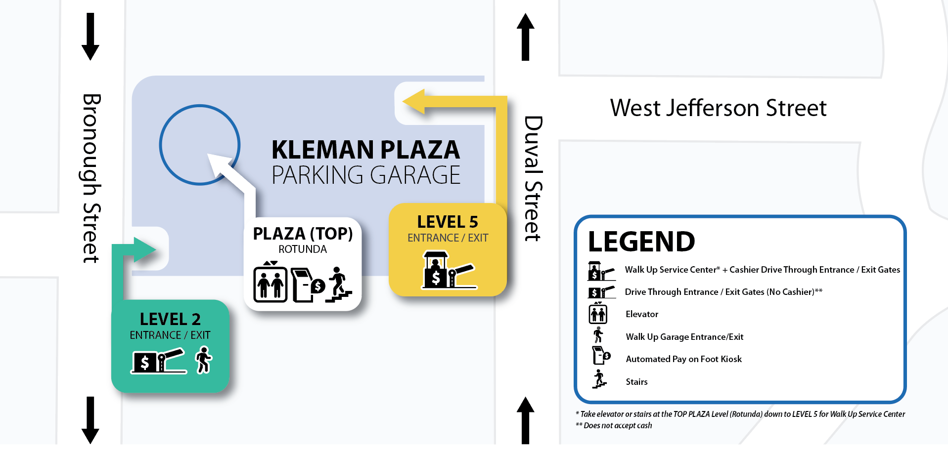 Kleman Plaza Parking Garage Walk Up Map