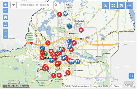 Map of projects in review