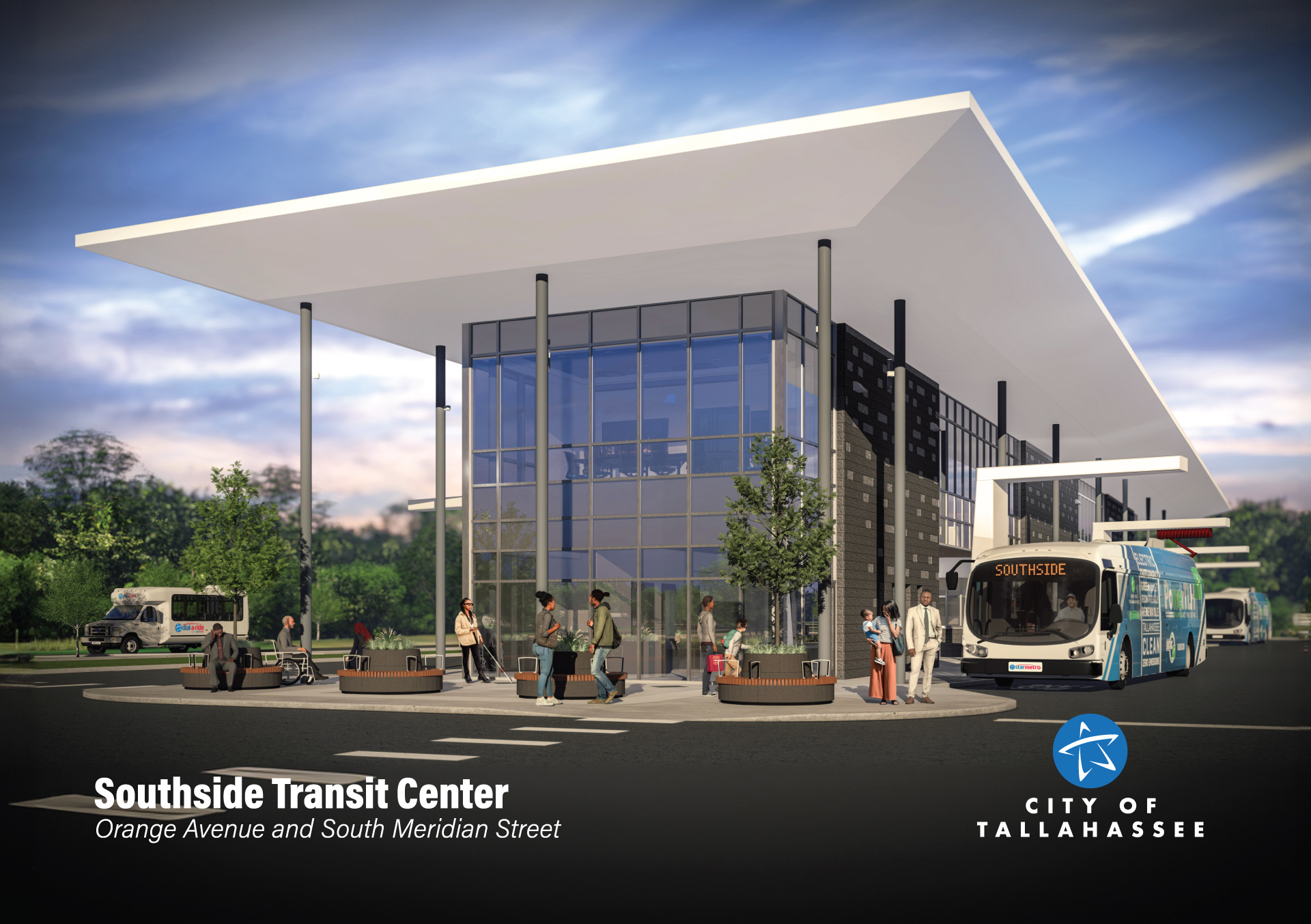 a rendering of the proposed southside transit center