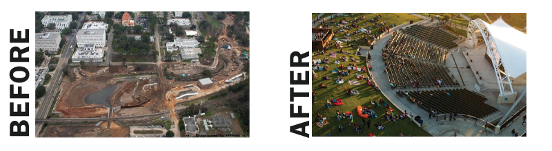 Cascades Park project before and after photo