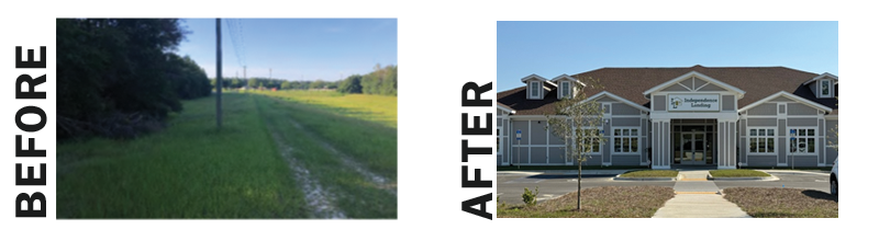 Independence Landing project before and after photo